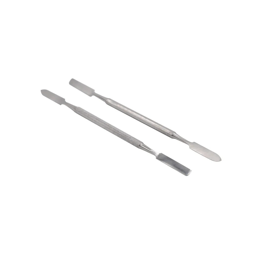 Espátula mezcladora Dental de acero inoxidable, palo agitador de patulas en polvo, cuchillo de doble extremo, herramientas de instrumentos de odontología, 5 uds.