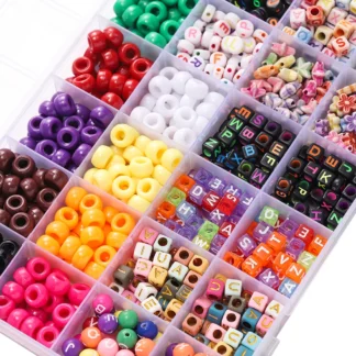 650 unids/set 24 colores conjunto de cuentas de letras Material acrílico cuentas espaciadoras sueltas DIY joyería pulsera collares Accesorios
