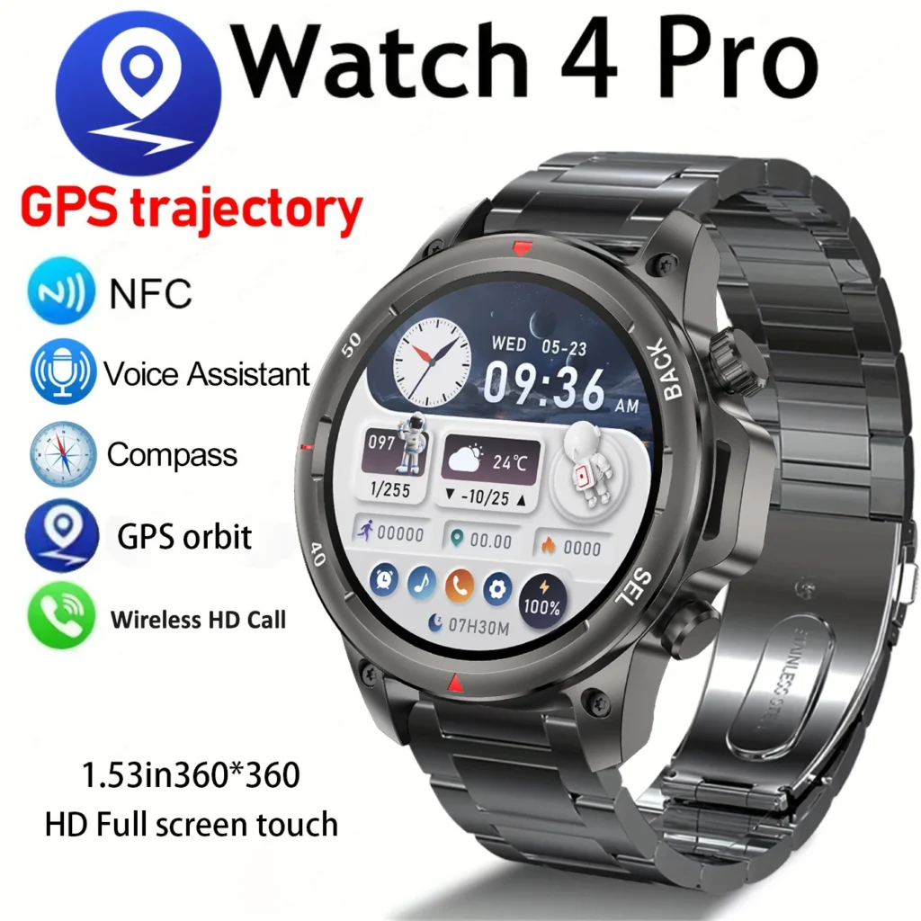 Para Huawei Xiaomi pantalla LED HD reloj inteligente hombres NFC Bluetooth llamada 410 MAh deporte impermeable ritmo cardíaco oxígeno en sangre relojes inteligentes