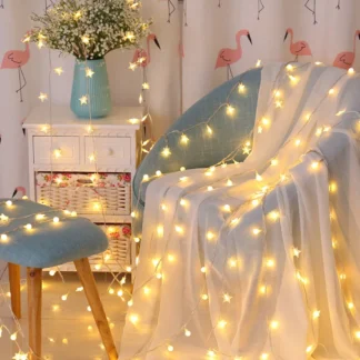 Guirnalda de luces LED con forma de estrella, lámpara de Navidad alimentada por batería, luces de hadas decorativas para fiestas y bodas, 10/20