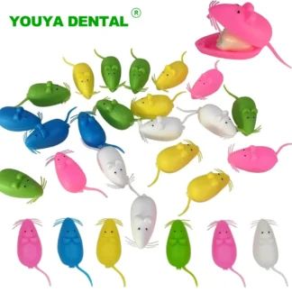 Caja de plástico para guardar dientes de bebé, caja de almacenamiento con forma de ratón bonito, organizador de recuerdo para niños, 100 piezas