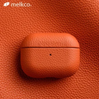 Melkco-funda de cuero genuino para AirPods Pro, funda para auriculares Bluetooth para Apple AirPods 3 2, accesorios, patrón de lichi, vaca Natural