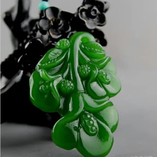 A Goods-colgante de Jade para mujer, flor de Magnolia verde, espinaca fina
