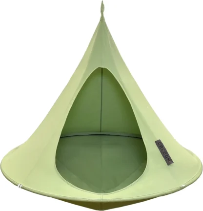 Silla colgante individual Cacoon: acogedora hamaca interior/exterior con lona de poliéster, capacidad de 440 lb, incluye cuerda y mosquetón de 18 pies