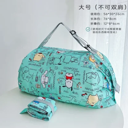 Sanrio hello kitty con broche lindo bolso de compras de almacenamiento ecológico viaje de negocios bolso de hombro ultraligero bolso kuromi