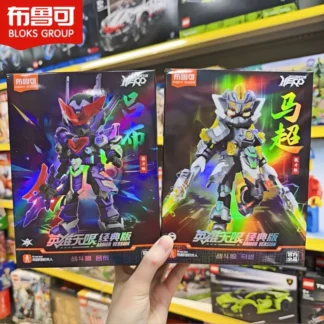 Blokees genuinos, héroe de los tres reinos, serie Infinity, traje de combate Mech, modelo de empalme de Vengadores de la justicia, adornos de juguete, regalos