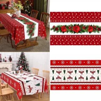Mantel de Navidad para decoración del hogar, mantel de copo de nieve, Navidad, Año Nuevo, nogal, 2024, 2025