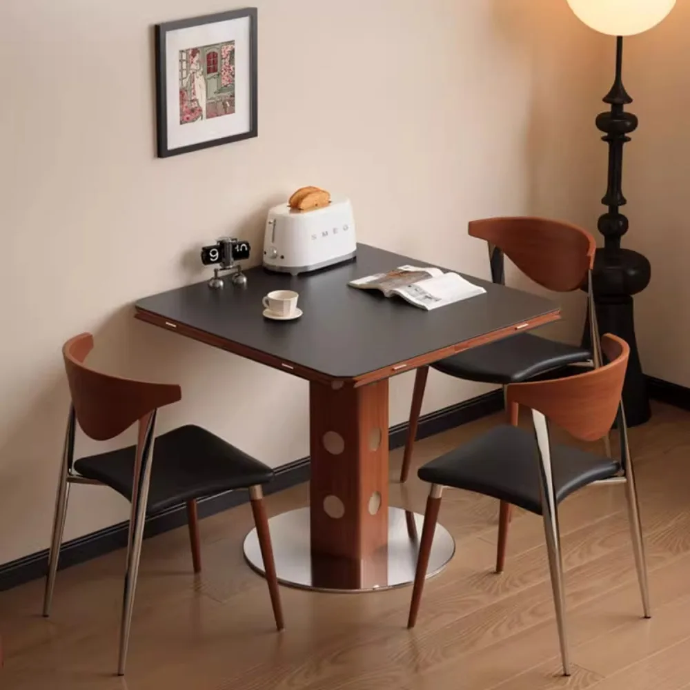 Mesas de Comedor de Hotel Vintage, mesa de Comedor cuadrada nórdica de estilo contemporáneo, Comedor minimalista impermeable, accesorios para el hogar
