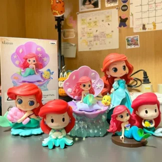 Bandai-figuras de acción de Disney, personajes de Anime de La Sirenita, Qposket, Ariel Glitter Line, modelo coleccionable, juguetes de cumpleaños, novedad