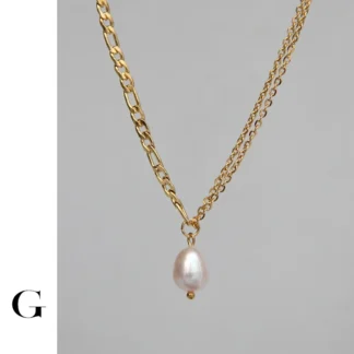 GHIDBK-collares colgantes de perlas de agua dulce naturales irregulares, gargantillas barrocas de acero inoxidable, capas delicadas, gran oferta, Verano