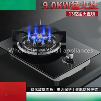 Estufa de gas de 9,0 kW para el hogar, estufa individual de acero inoxidable, mesa de gas natural integrada, estufa de gas licuado de 7,2 kW, uso doméstico