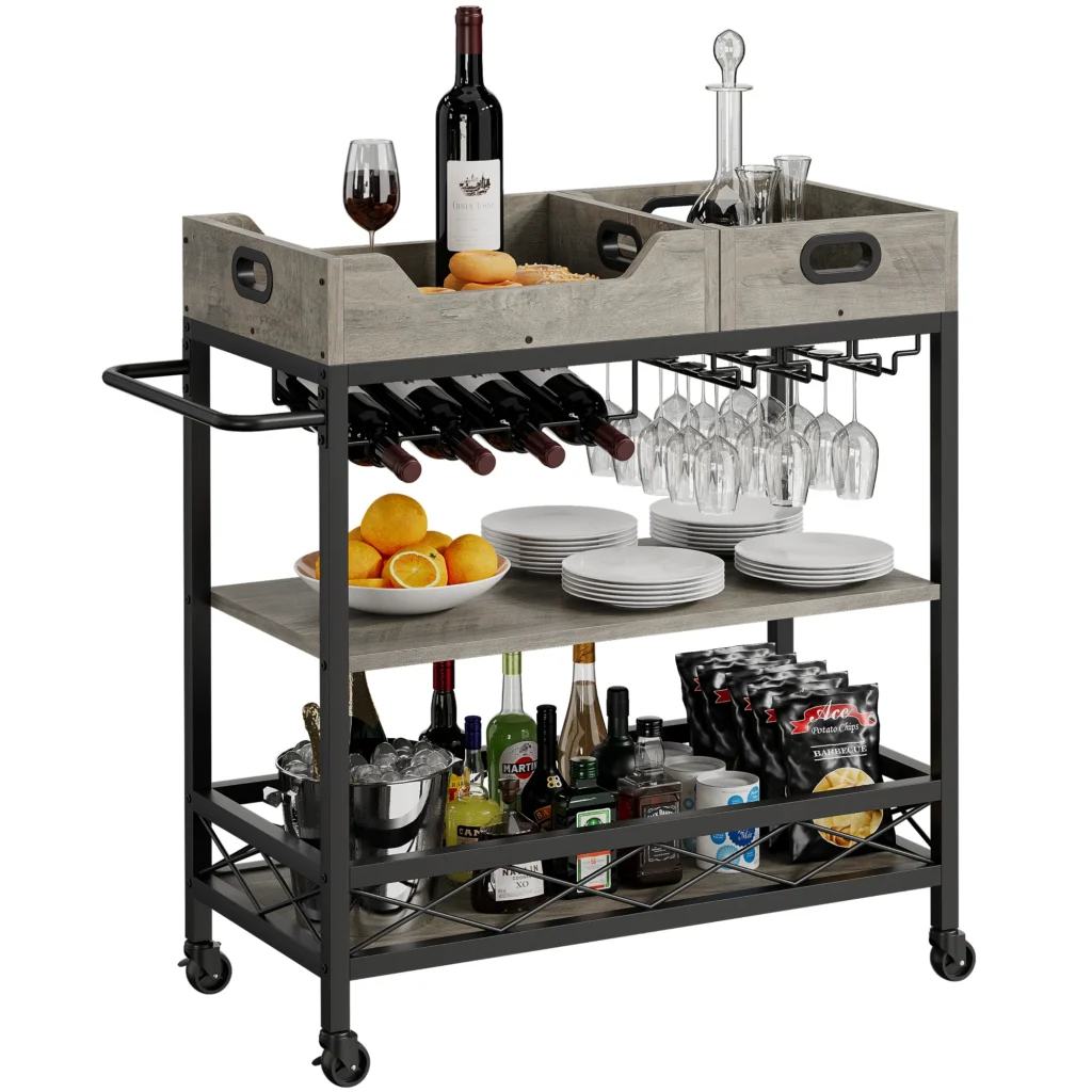 Almacenamiento de cocina, comedor, coche, bandeja de Metal, servicio, comedor, coche, almacenamiento para el hogar