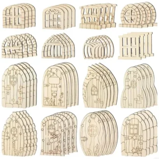 090B 64 PIEZA JARDÍA MADERA MINIATURA SET TOYA PARA NIÑOS ART CREATIVO CRAFÍ