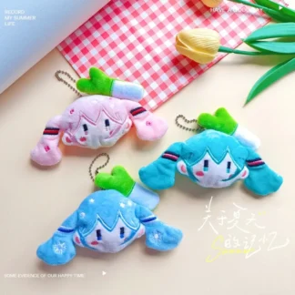 LLavero de dibujos animados de Hatsune Miku, muñeco de peluche lindo, colgante, mochila de estudiante, juguetes de peluche decorativos, regalo de cumpleaños para niñas y niños