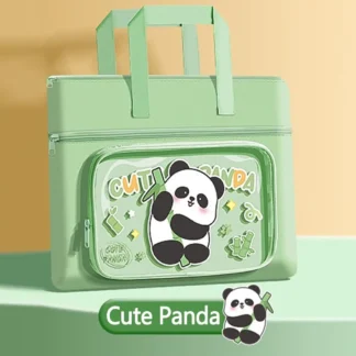 Bolso escolar Kawaii Capybara, bolso Tutorial de lona de mano, gran capacidad, bonito Panda, organizador de archivos multicapa