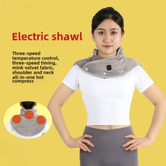 Chal calefactor eléctrico, chal calefactor, protección para hombros y cuello, calor integrado, calentadores eléctricos, bufanda de visón dorado