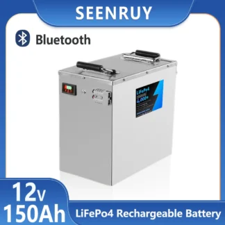 Lifepo4 de 12v, 150AH con batería de fosfato de hierro y litio de 100A, 150A, 200A, perfecta para almacenamiento de energía Solar RV + cargador de 10A