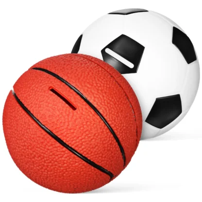2 uds regalo viaje niños alcancía Mini baloncesto vinilo fútbol monedero para adultos único