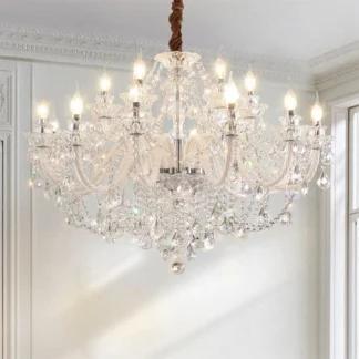 Nuevo candelabro de cristal moderno y sencillo, vela LED europea para boda, dormitorio, comedor, sala de estar, luces, venta al por mayor, punto de lujo