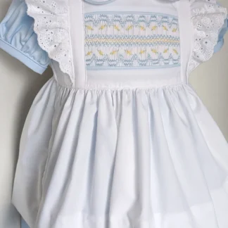 Vestido ahumado blanco para niña de 1 a 12 años, para fotografía informal de cumpleaños y vacaciones de Eid