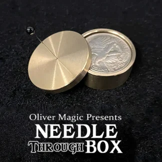 Aguja a través de la caja de Oliver, trucos de Magia, monedas que aparecen el mago, ilusiones callejeras de primer plano, accesorios de Magia