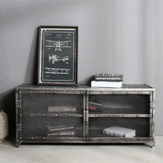 Aparador de hierro estilo American Ins, mueble de TV de estilo Industrial, armario Retro