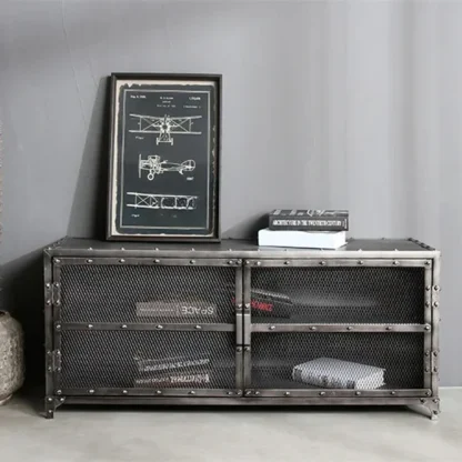 Aparador de hierro estilo American Ins, mueble de TV de estilo Industrial, armario Retro
