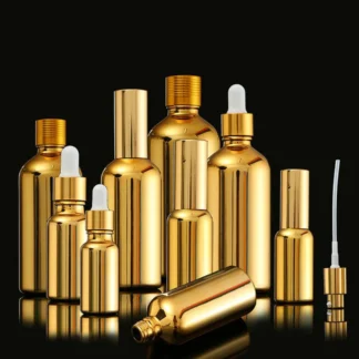 Botella de vidrio vacía con gotero para ojos, bomba de suero, pulverizador de Perfume, tapa, pipeta, rodillo, 5-100ml, 10 unidades