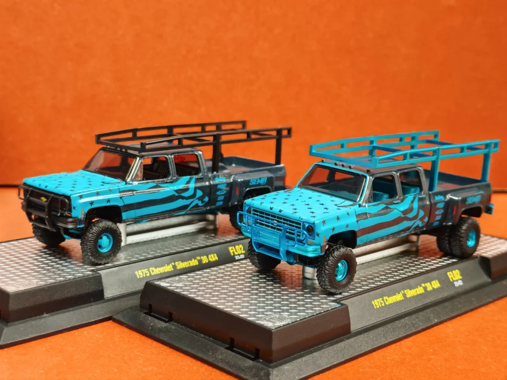 M2 Machines-modelo de coche de aleación fundido a presión, juguete de colección, 1/64, 30, 4x4, FL02, extensión de camioneta, azul, regalo