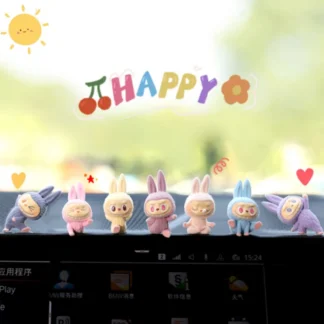 The Monsters Mini Labubu Lazy Yoga Series Linda figura de 6cm muñecas Kawaii decoración colección ornamento colgante juguetes para niños regalos