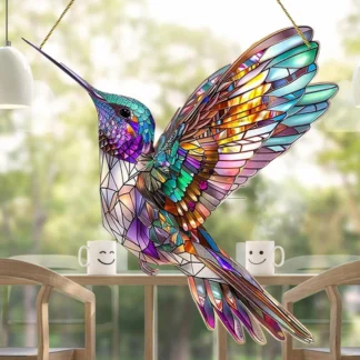 Colgante de pájaros acrílicos, decoración, espíritu, Sheremart, atrapasoles, adorno de pájaros, colibrí, atrapasoles, decoración del hogar de Año Nuevo