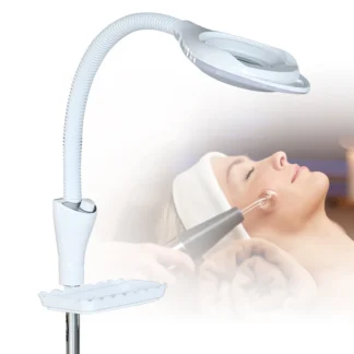 Lámpara de mesa versátil: LED blanco frío, altura ajustable y bandeja para un almacenamiento conveniente