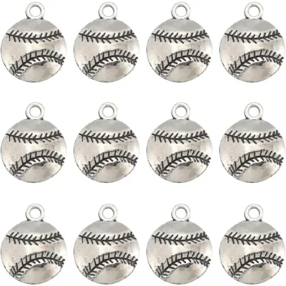 100 Uds. Dijes de voleibol de plata, dijes de pelota deportiva, estilo tibetano, plata antigua, abalorio de espíritu deportivo, kits de fabricación a granel