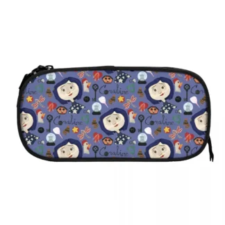 Estuche de lápices de terror de Halloween Coraline divertido, estuches de bolígrafos para estudiantes, bolsas de gran capacidad, suministros escolares, papelería de regalo