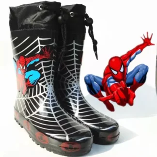 Botas de Spider-Man de dibujos animados de Disney para niños, Botas de lluvia para estudiantes, zapatos de moda para niños, zapatos cortos antideslizantes