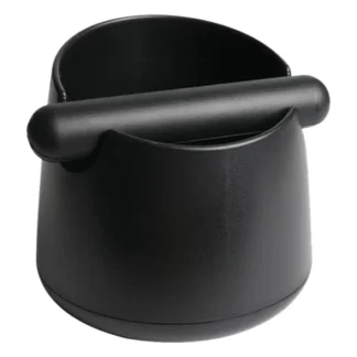 ABKR Caja de golpe de café con barra de golpe de goma, contenedor grande para posos de café expreso, contenedor antideslizante para residuos de café (negro)