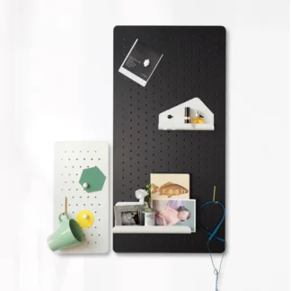 Tablero de agujeros para el hogar, estante de pared, entrada de estudio creativa, decoración de cocina, edición especial negra