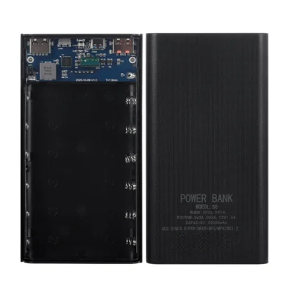 Caja de banco de energía de batería N88R 18650, pantalla LCD de carga rápida de 22,5 W, placa de alimentación de 20000MAh para caja de banco de energía de batería 6X18650(A)