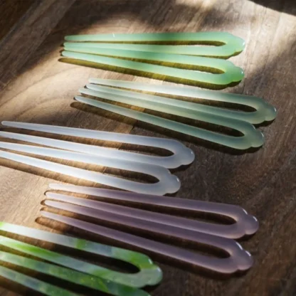 Horquilla en forma de U de ácido acético, palitos para el cabello de estilo chino para bollos, palillos para el cabello de estilo chino, tocados Hanfu para mujer