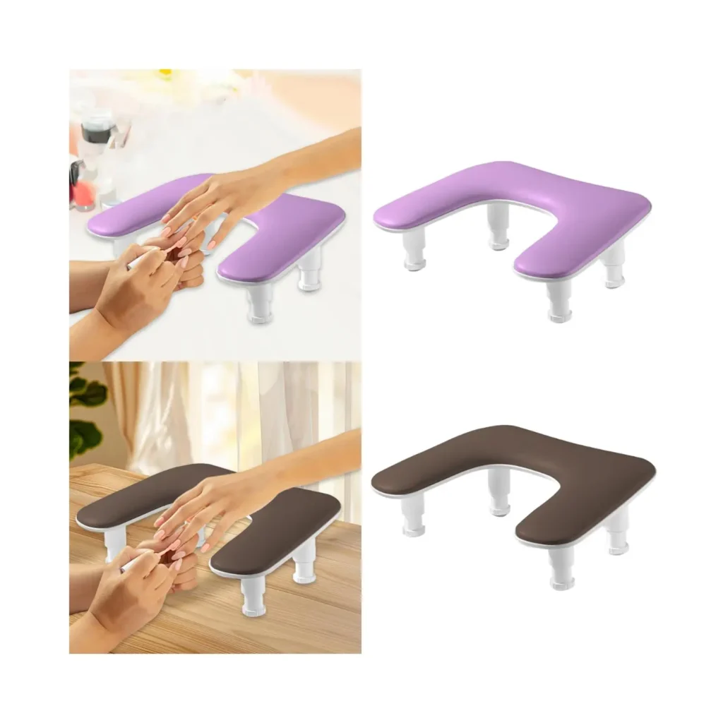 Reposabrazos para uñas, cojín para reposamanos de manicura, portátil, reposabrazos para uñas en forma de U, reposamanos para manicura para salón de manicura