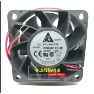 Delta Electronics FFB0612EHE DC 12V 1.2A 60x60x38mm Ventilador de refrigeración de servidor de 2 cables