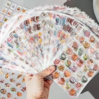 6 uds dulce gelatina dibujos animados álbum de recortes diario pegatina papelería pegatinas DIY decoración portátil funda de teléfono pegatina suministros para estudiantes