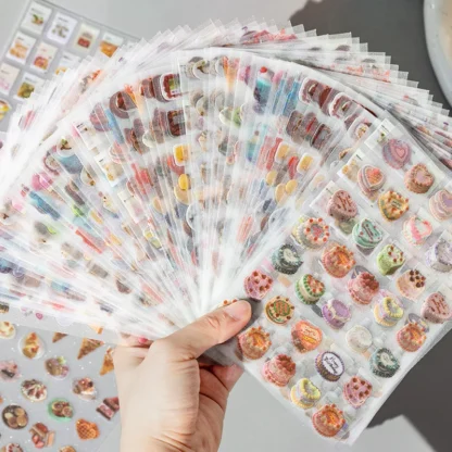 6 uds dulce gelatina dibujos animados álbum de recortes diario pegatina papelería pegatinas DIY decoración portátil funda de teléfono pegatina suministros para estudiantes