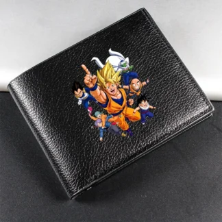 Cartera de negocios Dragon Ball para hombre, Cartera de cuero PU, billetera para tarjetas de identificación de crédito, monedero plegable, bolsa de dinero de alta calidad, regalo de cumpleaños para niños