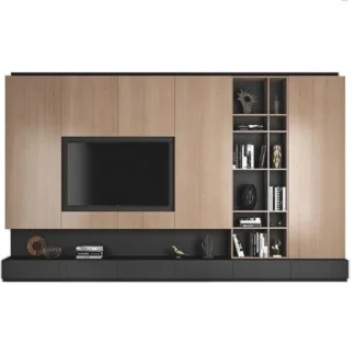 Dorene-Juego de pared de muebles para el hogar, mueble de TV moderno y elegante con puertas de cristal, mueble de Tv moderno flotante