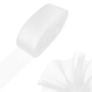 AB53 50mm 50 yardas plano rígido liso crinolina dura trenza de malla para vestido de novia/sombrero accesorios de costura-blanco