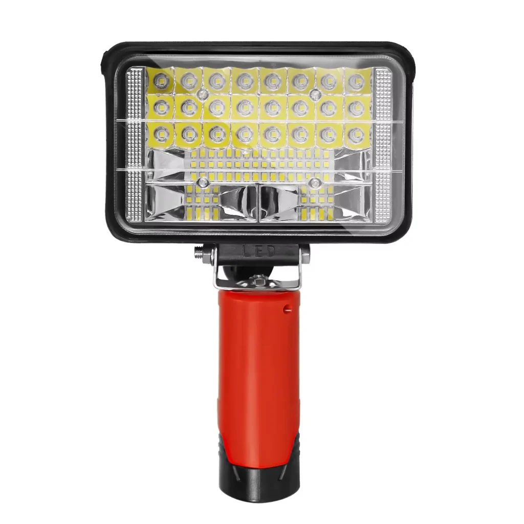 Luz de trabajo LED de 27W 6000LM para batería Milwaukee 10,8V-12V 110 ° Linterna de luz de inundación de ángulo ajustable de 2 modos (sin batería)