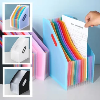 Carpeta de archivos multicapa con 13 bolsillos, bolsa de órgano expandible A4 portátil de gran capacidad, soporte impermeable para almacenamiento de archivos y documentos
