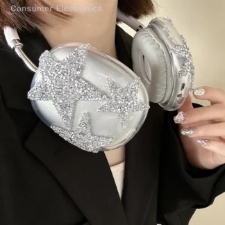 Funda para auriculares con estrellas brillantes de alta calidad, funda protectora transparente a prueba de golpes, funda suave para auriculares de TPU a la moda para Airpods Max