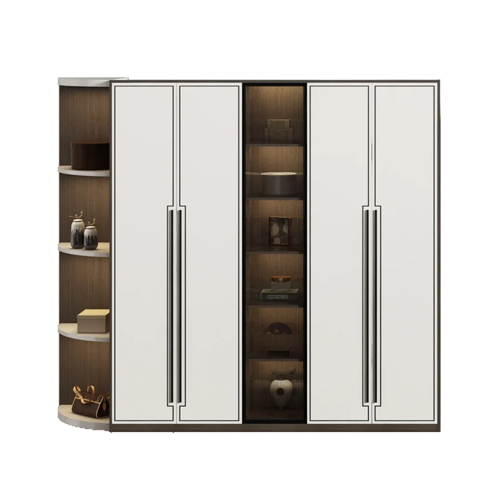 Armarios de partículas de aglomerado de MDF en forma de L para dormitorio, armario de almacenamiento, muebles de guardarropa